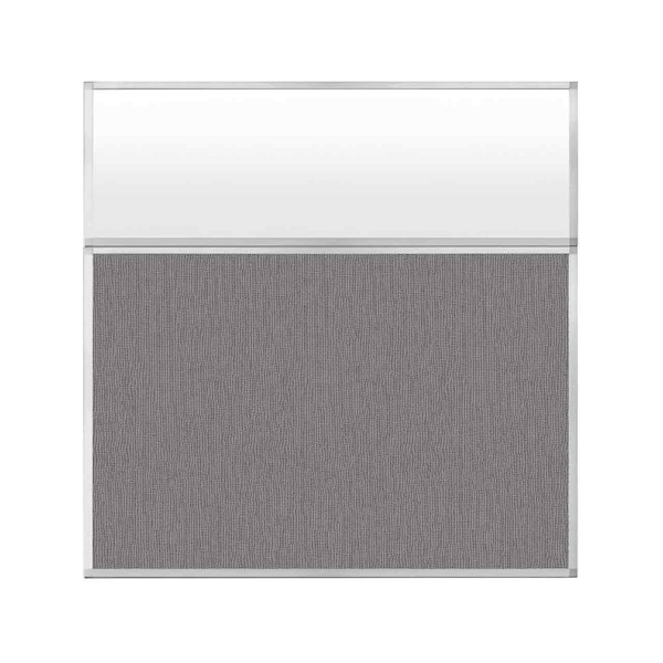 Hush Panel Configurable Cubicle Partition 6' x 6' W/ Window Slate Fabric Frosted Window